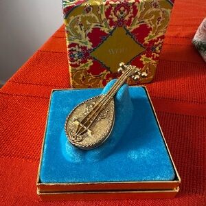 Avon Gold Mandolin perfume trinket with Decorative Box